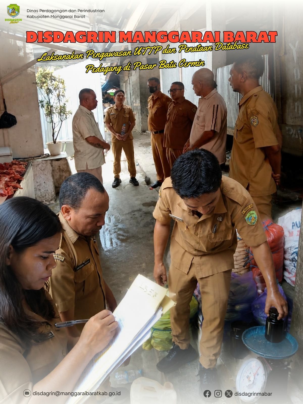 Disdagrin Manggarai Barat Laksanakan Pengawasan UTTP dan Penataan Database Pedagang di Pasar Batu Cermin