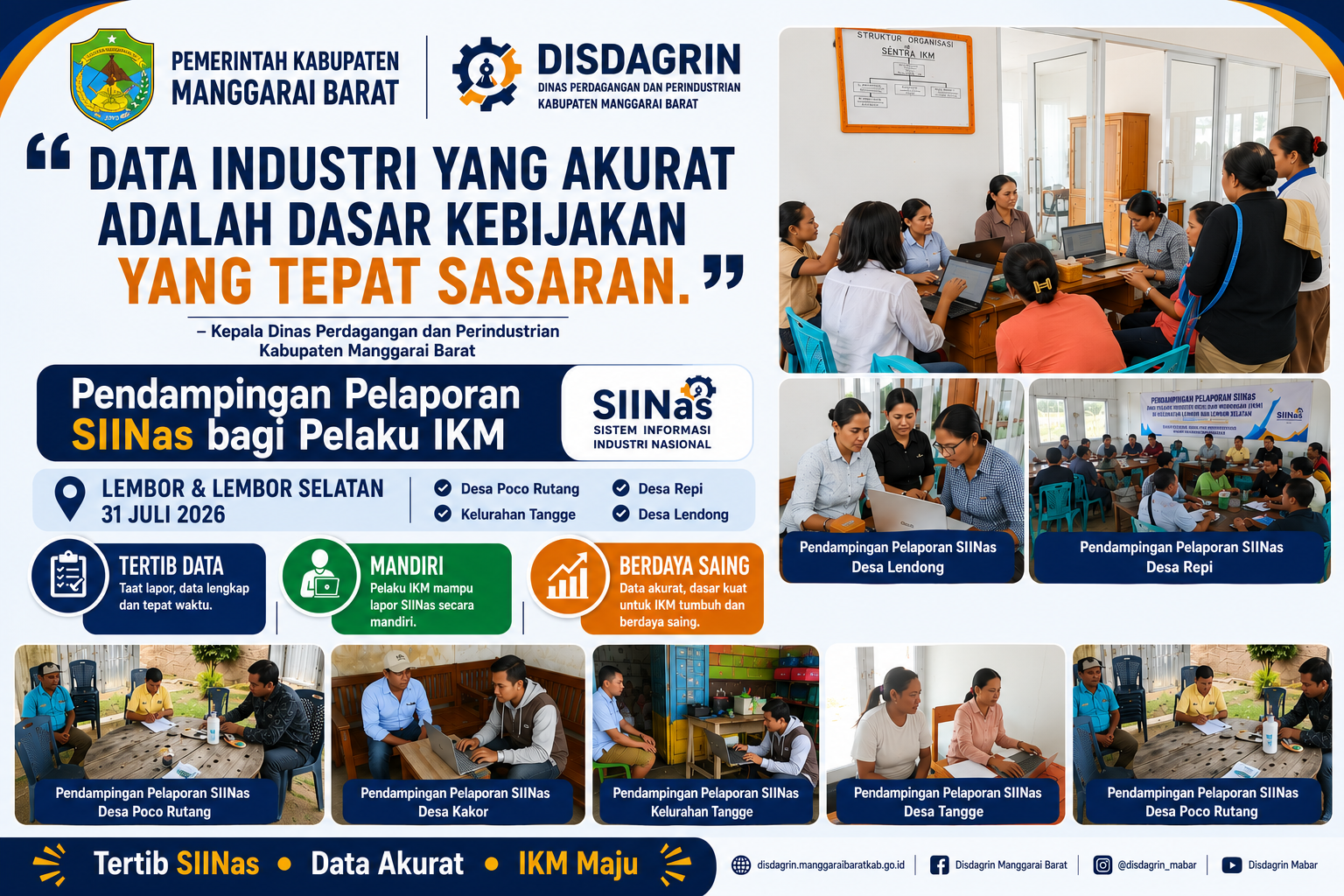 Disdagrin Manggarai Barat Dampingi Pelaku IKM Lembor dan Lembor Selatan dalam Pelaporan SIINas
